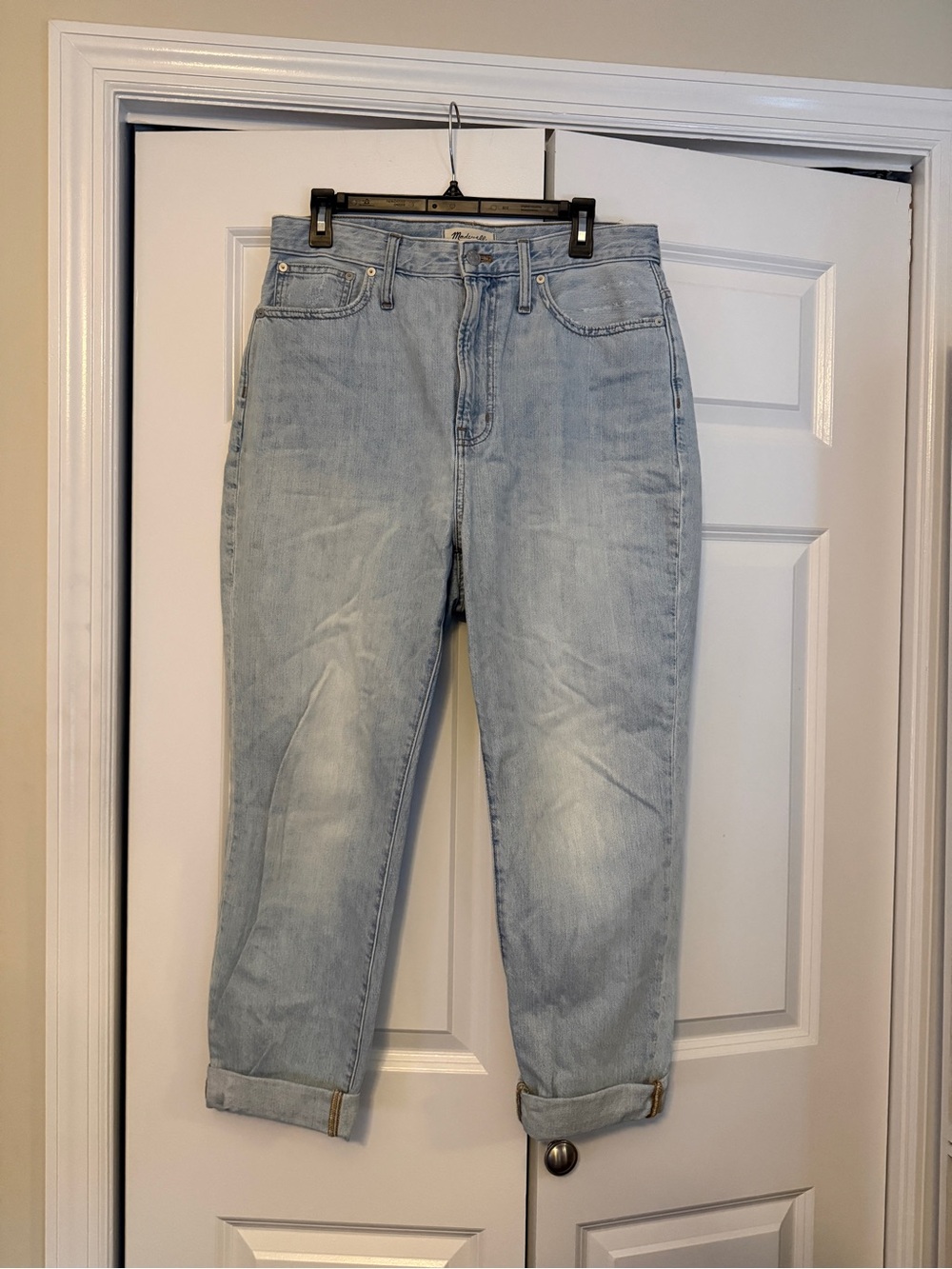 Madewell Light Blue Boyfriend Jeans — Relaxed Cuffed Style